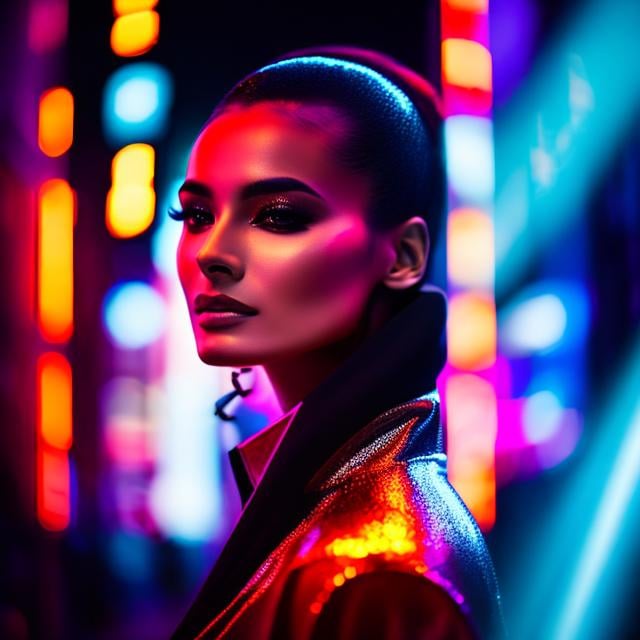 Prompt: Photo, portrait, very close up, 1 women , sheila (( french singer)), crouching in a narrow street, illuminated by neon lights at night, in front of a night club, looking directly at the camera, low-angle shot, heavenly beauty, 8k, 50mm, f/1. 4, high detail, sharp focus, perfect anatomy, highly detailed, detailed and high quality background, oil painting, digital painting, Trending on artstation, UHD, 128K, quality, Big Eyes, artgerm, highest quality stylized character concept masterpiece, award winning digital 3d, hyper-realistic, intricate, 128K, UHD, HDR, image of a gorgeous, beautiful, dirty, highly detailed face, hyper-realistic facial features, cinematic 3D volumetric, illustration by Marc Simonetti, Carne Griffiths, Conrad Roset, 3D anime girl, Full HD render + immense detail + dramatic lighting + well lit + fine | ultra - detailed realism, full body art, lighting, high - quality, engraved |