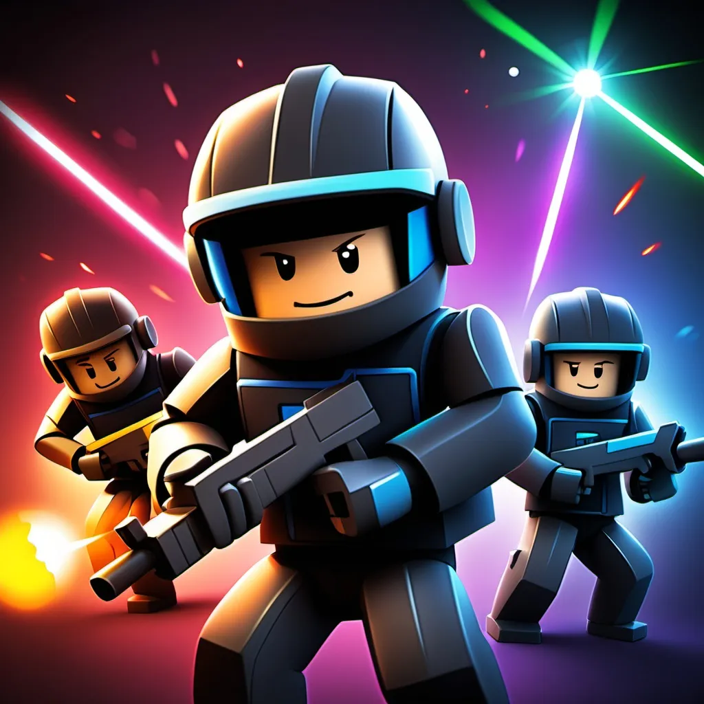 Prompt: conquerors laser tag roblox game icon