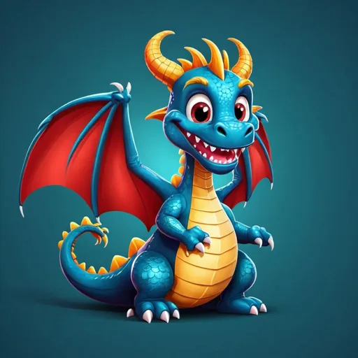 Prompt: create a happy cartoon dragon