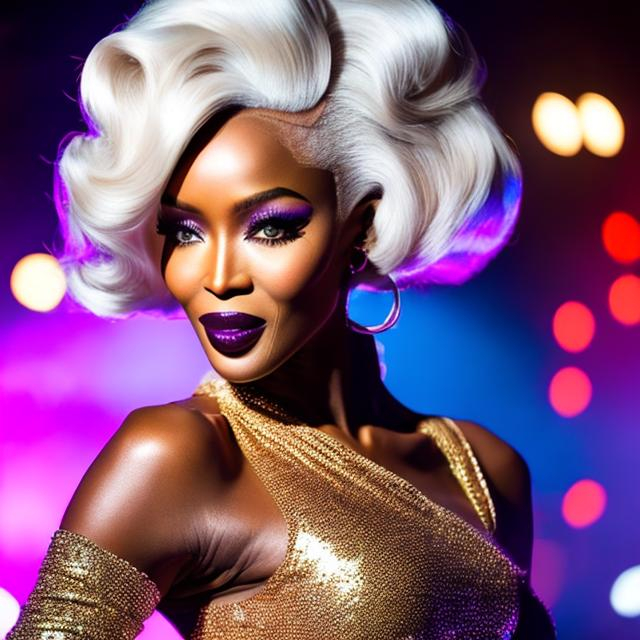 Prompt: Very realistic and highest quality 4K  reflex quality picture Naomi Campbell as Amanda Lepore