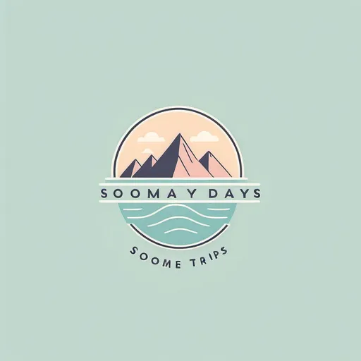 Prompt: (minimalist logo design) for a travel agency named "(accurately spelled text "some day trips")", pastel color scheme, simple yet elegant, easy to read typography, travel-themed elements like subtle icons or motifs, clean lines, airy ambiance, conveying a sense of adventure and exploration, high quality, professional look.