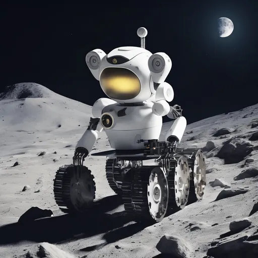 Prompt: create robot which is in moon