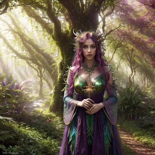 Prompt: <mymodel>Vibrant digital art of a mystical forest, ethereal lighting, lush foliage with vibrant colors, magical creatures, high quality, ethereal, whimsical, mystical, vibrant colors, digital art, enchanted, otherworldly, detailed foliage, magical creatures