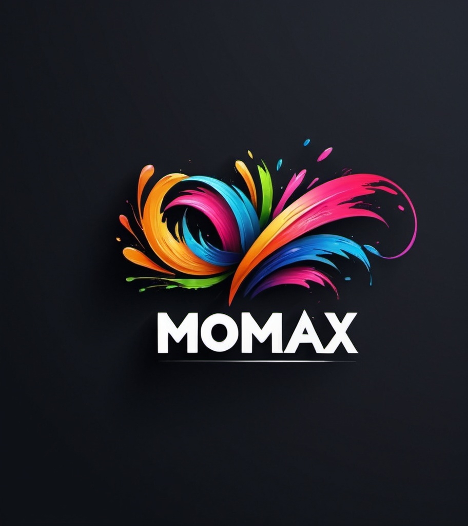 Prompt: Creat new logo standouts bold 
 ‘ MOMAX Art  ‘ make it catchy and unique 