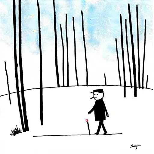 Prompt: <mymodel>Sunny day walk, stickman style, colored pencil, low effort, 3-year-old drawing, marker, indifferent, simple, minimalistic, bright and sunny, stick figure, amateur, childlike, casual, doodle, outdoors, sunny weather