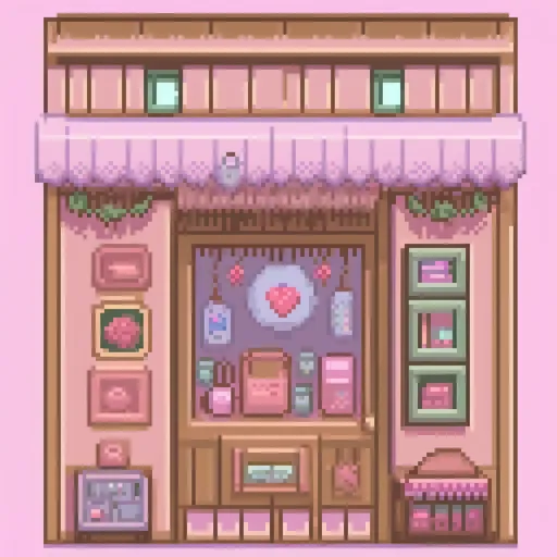 Prompt: (feminine storefront titled HOWL), colorful pastel hues, soft pinks and purples, charming window displays, inviting atmosphere, elegantly arranged merchandise, emphasis on warmth and approachability, cozy ambiance, chic design elements, high-quality textures, beautiful lighting, ultra-detailed realism, inviting entryway, aesthetically pleasing layout, surrounded by lovely surroundings.