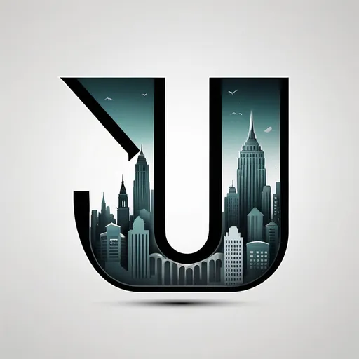 Prompt: Make a logo with the letter U with a urban theme