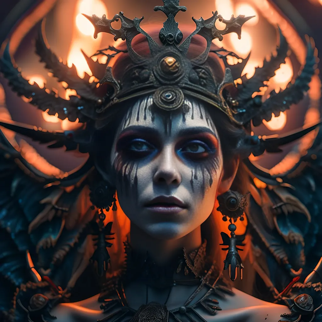 Prompt: goddess of necromancy, fantasy; Photograph Taken on Nikon D750, Intricate, Elegant, Digital Illustration, Hyper-Realistic, Hyper-Detailed, 16k, no watermarks, no signature, symmetrical face, smooth, sharp focus fantasycore Photorealism, lifelike, amazing depth, glowing, serene, ominous, moody <mymodel>