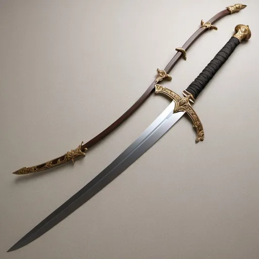 Prompt: rerenaissance style sword and bow