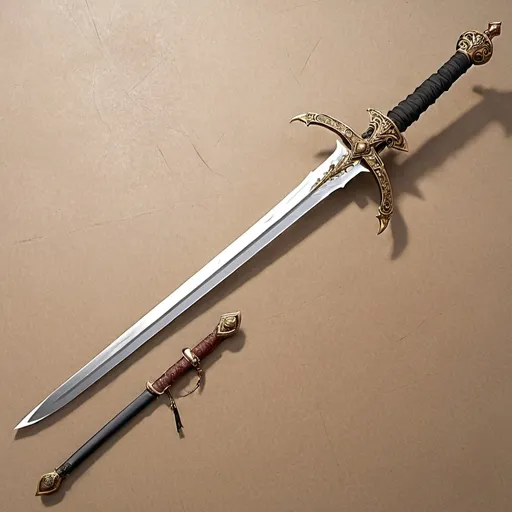 Prompt: rerenaissance style sword and bow