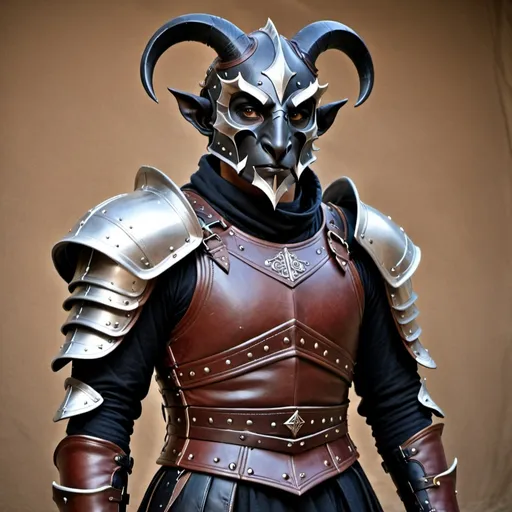 Prompt: renaissance style qunari armour made from leather