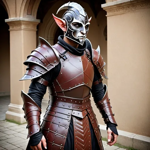 Prompt: renaissance style qunari armour made from leather