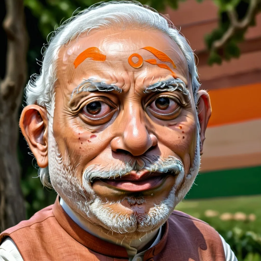 Prompt: cartoon painted caricature of the narendra Modi