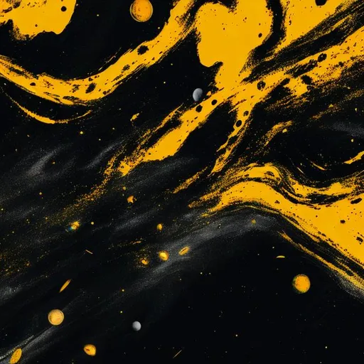 Prompt: massive black yellow and orange space 