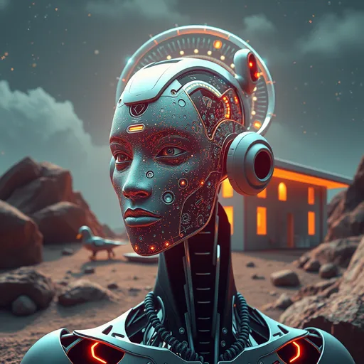 Prompt: A FUTURE TECH HOUSE AFRICAN 
WITH AI ART

