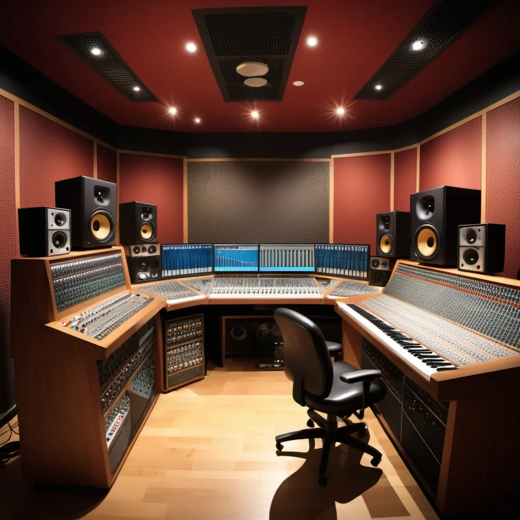 Prompt: music recording studio