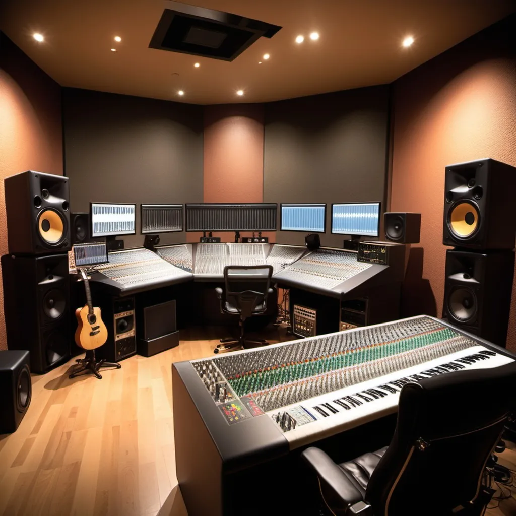 Prompt: music recording studio