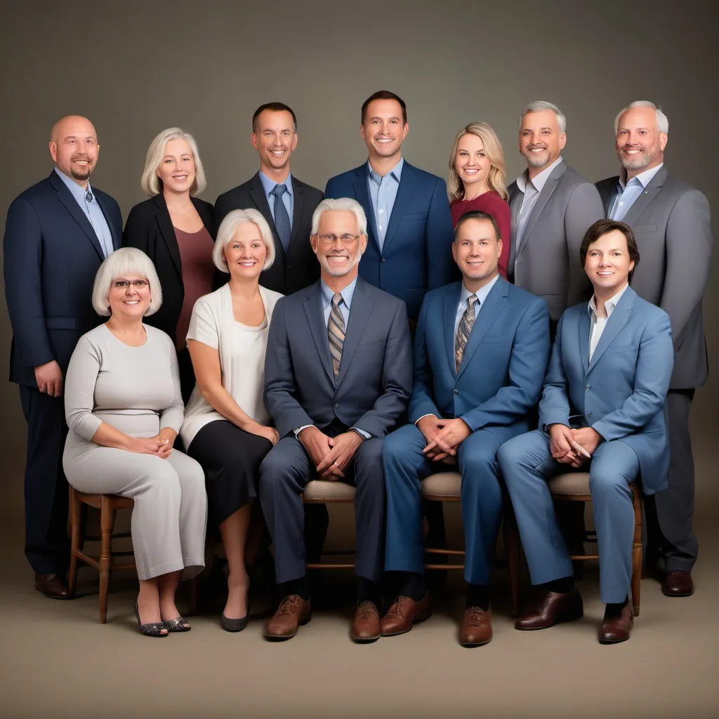 Prompt: A high resolution family photo of 12 adults, 4 men 8 woman