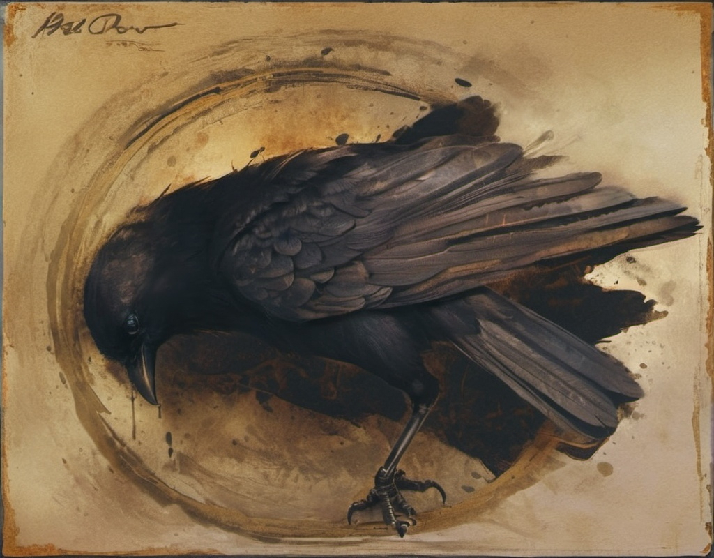 Prompt: Dead crow