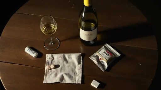 Prompt: Top-down view of a wooden table, tilted bottle of white wine with a small amount of wine left, empty wine glass, empty packet of sleeping pills, palm with a razor scar, realistic, high-res, somber lighting, detailed textures, still life, narrative, melancholic, emotional, minimalistic, low key lighting