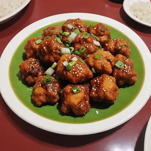 Prompt: gobi manchurian dish image at Indian restaurant 