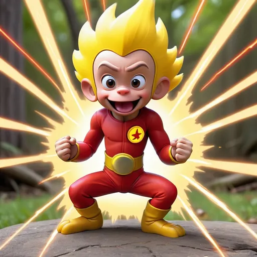 Prompt: Curious George Super Saiyan
