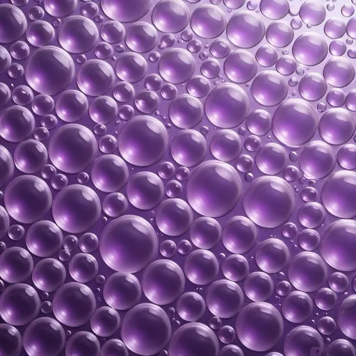 Prompt: 10,000 x 10,000 backdrop light purple bubbles in oil pattern. 
Make 4 on upper and lower left and upper and lower right bubbles bigger than the rest but not in same sizes. Dont make it perfect circles.
