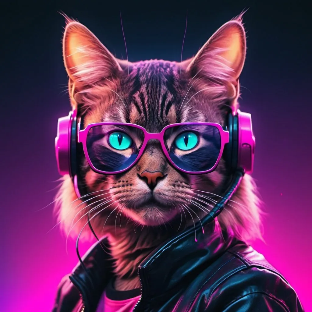 Prompt: synthwave cat