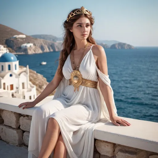 Prompt: greek Eos goddess seaside