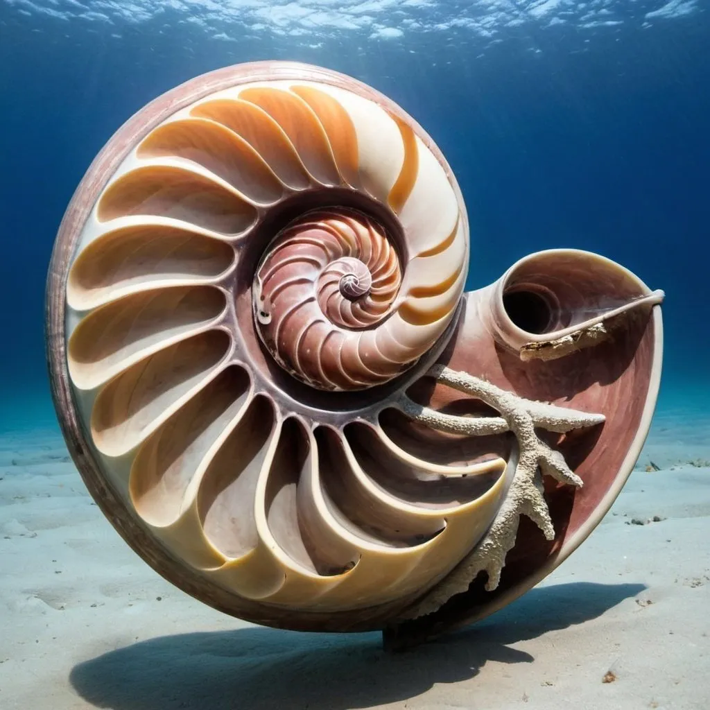 Prompt: Nautilus into the ocean