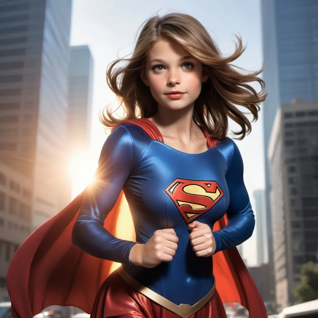 Prompt: brown haired supergirl