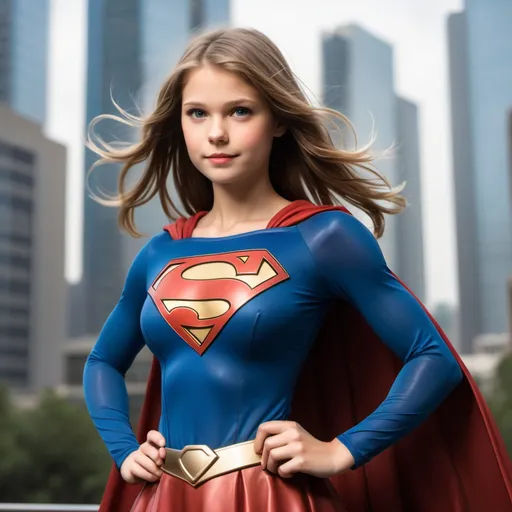 Prompt: brown haired supergirl