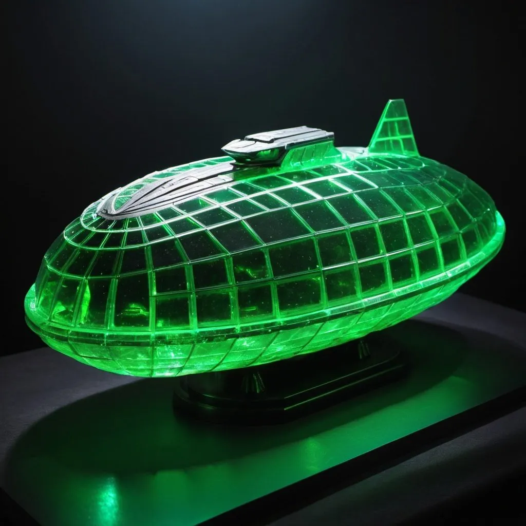 Prompt: Kryptonite alien ship