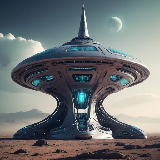 Prompt: futuristic alien ship
