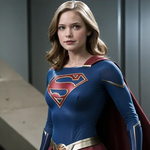 Prompt: Linda danvers Dark brown haired young woman Supergirl suit