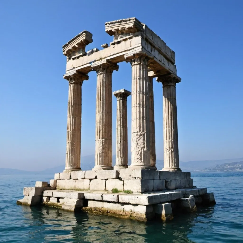 Prompt: Ioanian Apollo sea temple