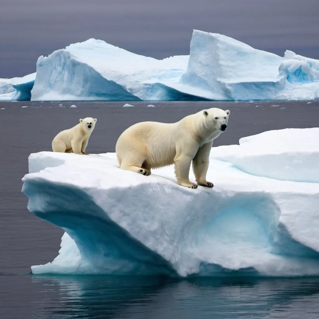 Prompt: Iceberg polar bears