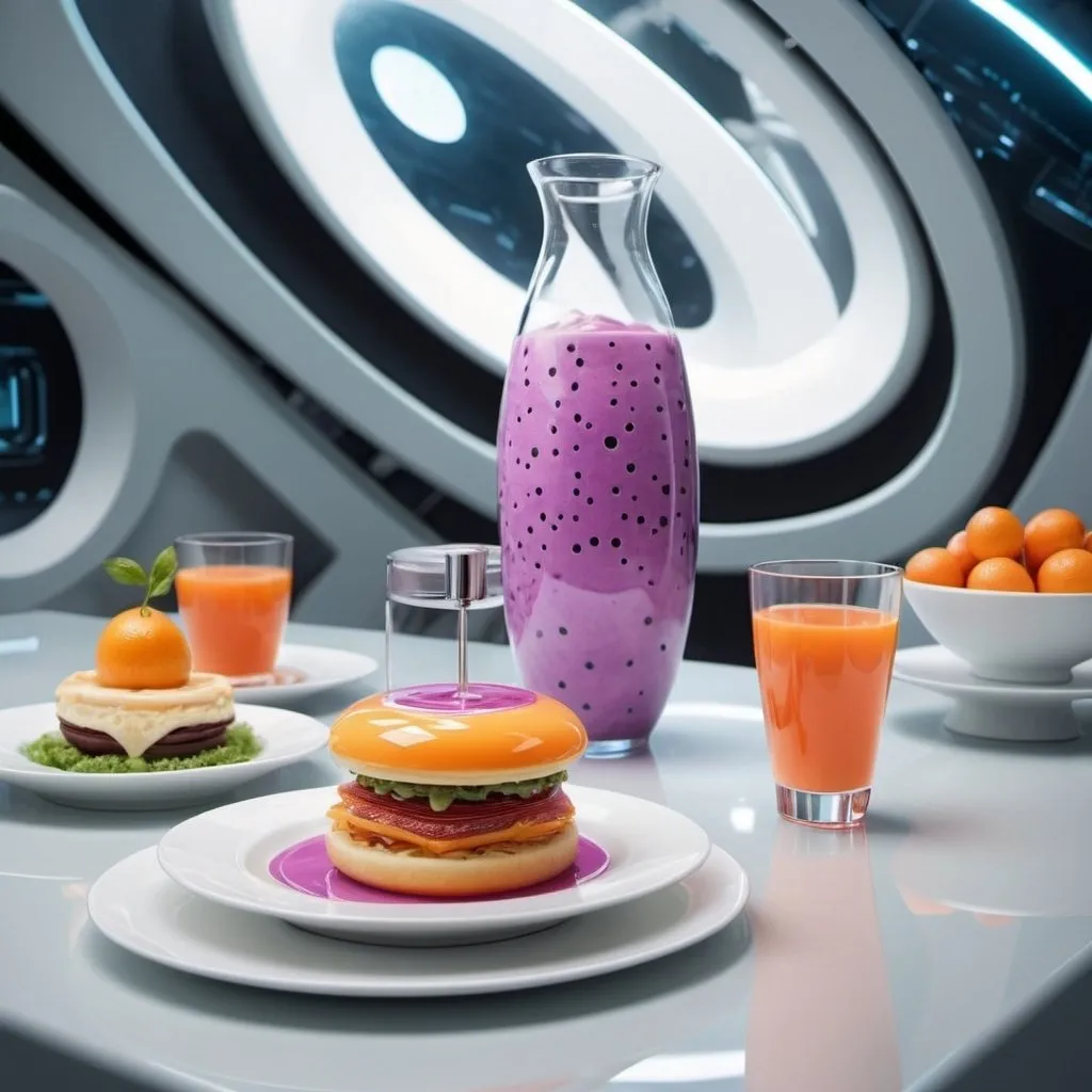 Prompt: futuristic food and drink