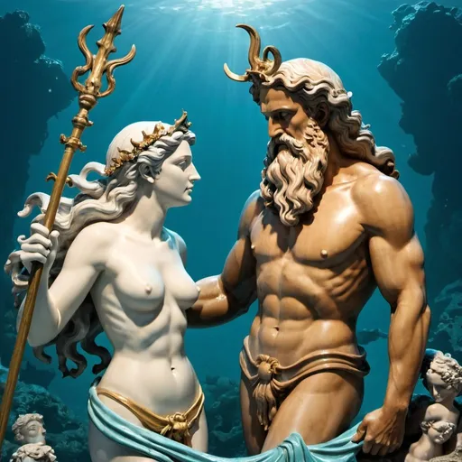 Prompt: poseidon and amphitrite