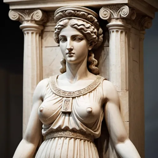 Prompt: greek woman caryatid