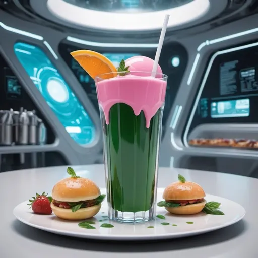 Prompt: futuristic food and drink