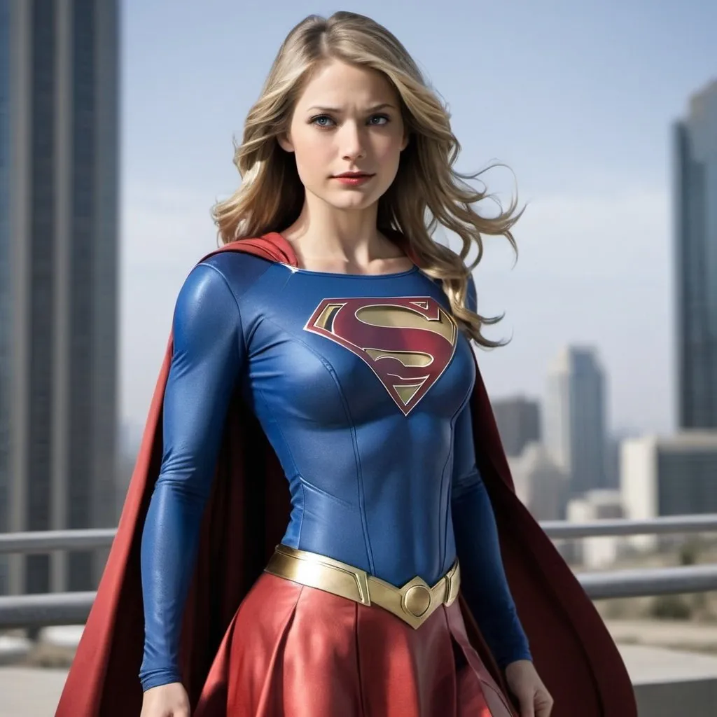 Prompt: supergirl suit beautiful woman