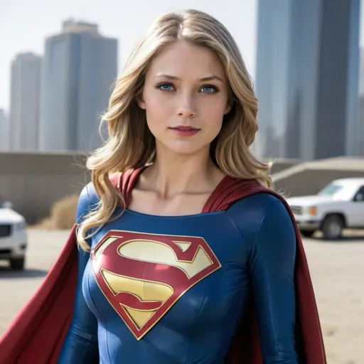 Prompt: supergirl suit beautiful woman