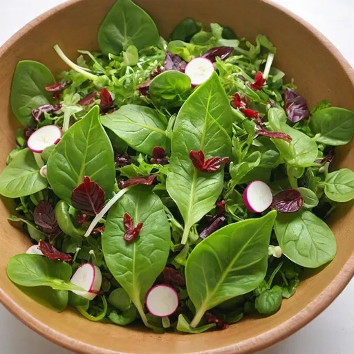 Prompt: green leafs salad