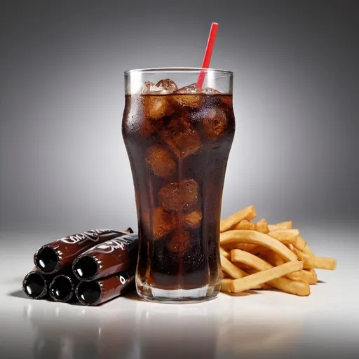 Prompt: Cola and food