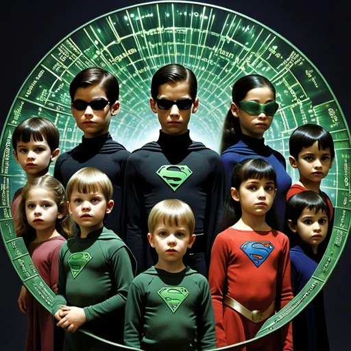 Prompt: matrix of krypton children