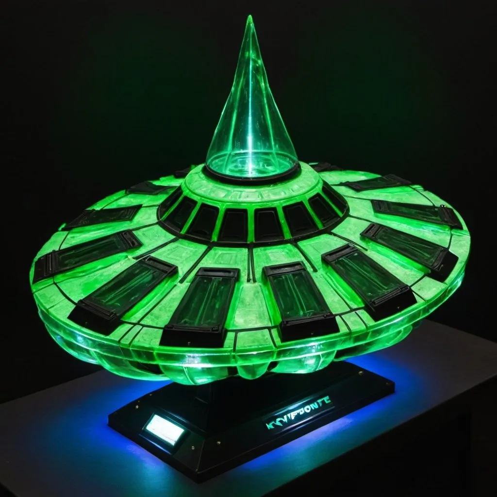 Prompt: Kryptonite alien ship