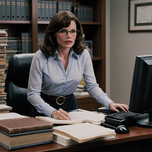 Prompt: Lois Lane office books Computer