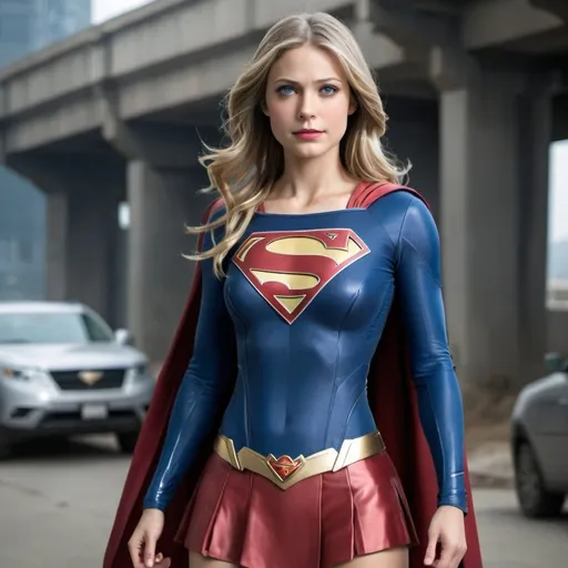 Prompt: supergirl suit beautiful woman