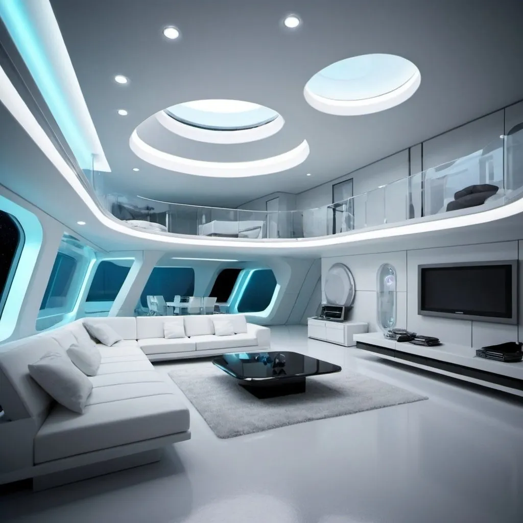 Prompt: Futuristic homes interior